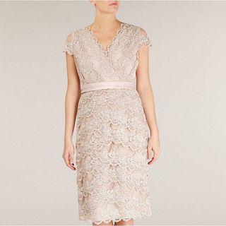 Jacques Vert Champagne Lace Embellished Dress