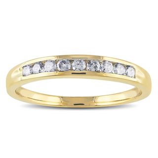 Miadora 14k Yellow Gold 1/4ct TDW Diamond Semi eternity Ring (G H, SI1 SI2) Miadora Women's Wedding Bands