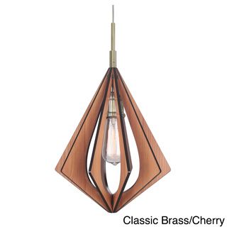Canopy 1 Light Foresee Wood Slat Mini Pendant Woodbridge Lighting Chandeliers & Pendants