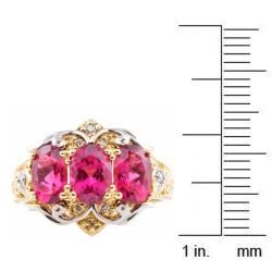Michael Valitutti 14k Gold Pink Tourmaline and 1/10ct TDW Diamond Ring (I J, I1 I2) Michael Valitutti Gemstone Rings