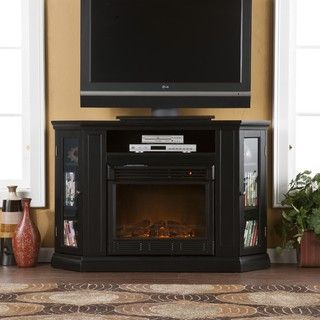 Claremont Black Media Console Fireplace Upton Home Indoor Fireplaces