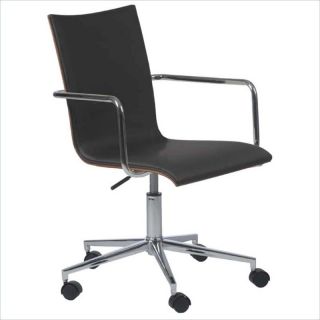 Eurostyle Madge Office in Black/Walnut/Chrome   17229BLK