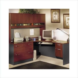 BBF Corner Home Office Wood Desk Set with Hutch in Hansen Cherry Finish   BSC034 244