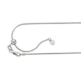 BRI Jewelry Sterling Silver Adjustable DC Snake Chain   Made in Italy   Nickel Free   0.8mm 22 Inch Jewelry