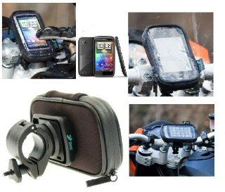 Buybits Motorcycle, Bike Handlebar Mount with Waterproof Case fits the HTC Sensation Mobile Smartphone