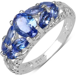 Malaika Sterling Silver Marquise cut Tanzanite Ring Malaika Gemstone Rings