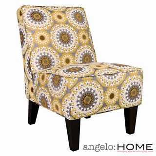 angeloHOME Dover Golden Yellow Garden Wheel Armless Chair ANGELOHOME Chairs