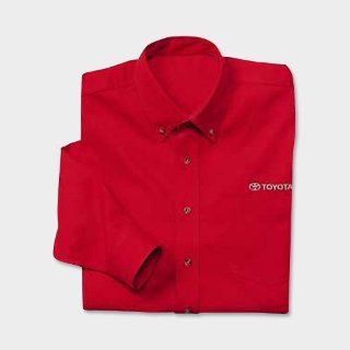 Officially Licensed Toyota Men's Executive Twill Shirt   Red   Size 2XL Automotive