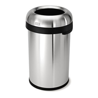 simplehuman 80 liter Stainless Steel Bullet Open Trash Can simplehuman Trash Cans