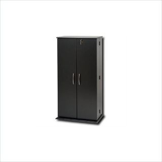 Prepac Tall Locking CD DVD Media Storage Cabinet in Black   BVS 0205