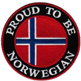 Proud To Be Norwegian Embroidered Patch Norway Flag Iron On Biker Emblem Clothing