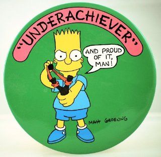 1989   The Simpsons   6 In Button   Bart Simpson / Underachiever   OOP   Collectible Toys & Games