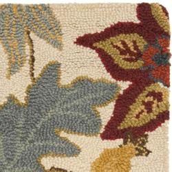 Handmade Blossom Ivory Wool Rug (2' x 3') Safavieh Accent Rugs