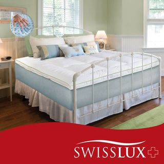 SwissLux Deluxe 3 inch Memory Foam Cluster and Fiber Mattress Topper SwissLux Memory Foam Mattress Toppers