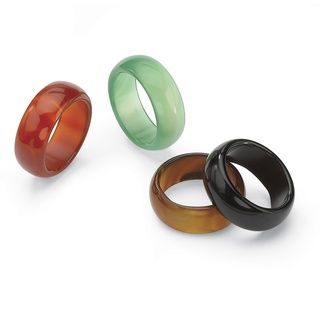 Angelina D'Andrea 4 piece Agate Ring Set Palm Beach Jewelry Gemstone Rings