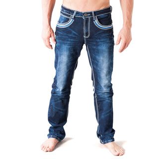 V.I.P. Collection Men's Slim Fit Blue Coated Denim Jeans V.I.P. COLLECTION Jeans & Denim