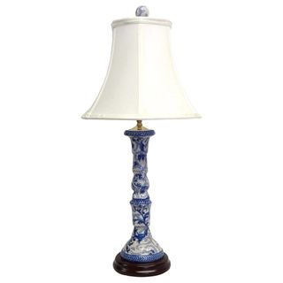 Blue/ White Fern Porcelain 1 light Candlestick Lamp Table Lamps