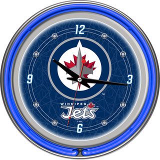 NHL Winnipeg Jets Doulbe Neon Ring Clock Trademark Games Clocks
