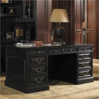 Sligh Breckenridge Broadmoor Pedestal Desk in Weathered Black   04 147WB 400