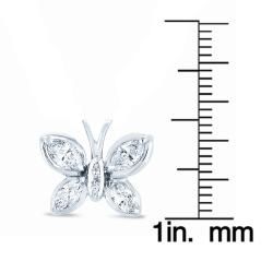 14k White Gold 3/4ct TDW Diamond Butterfly Necklace (H I, SI1 SI2) Diamond Necklaces