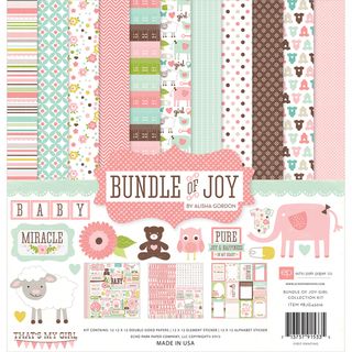 Bundle Of Joy Girl Collection Kit 12"X12"  Echo Park Paper 12 x 12 Scrapbooking Kits