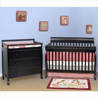 DaVinci Kalani 4 in 1 Convertible Wood Crib Nursery Set w/ Toddler Rail in Ebony   M5501E CribSet PKG