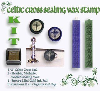 Wax Seal Stamp KIT   Celtic Cross 1/2" Mini Stamp KIT