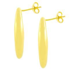 Fremada 14k Yellow Gold Puffed Oval Dangle Earrings Fremada Gold Earrings