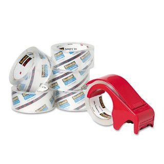 Scotch Packaging Tape, 1.88 Inches x 54.6 Yards, 6 Rolls of Tape and DP300 RD Dispenser (3850 6BD)  Packing Tape 