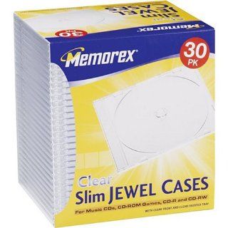 Memorex 30 pack Slim CD Jewel Case (5mm)  Clear Electronics