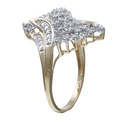 Isabella Collection 10k Gold 1/10ct TDW Diamond Swirl Design Ring (G H, I3) Palm Beach Jewelry Diamond Rings