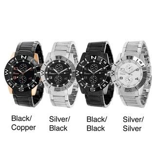 Geneva Platinum Men's Chronograph Style Moisture Resistant Link Watch Geneva Men's Geneva Watches