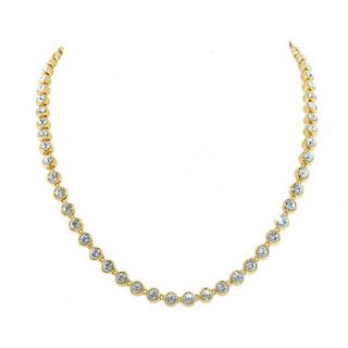 Crystalline Gold Swarovski crystal tennis necklace