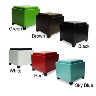 Contemporary Storage Ottoman with Tray Ottomans