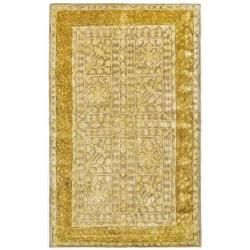 Handmade Majestic Beige/ Light Gold N. Z. Wool Rug (2'6 x 4') Safavieh Accent Rugs