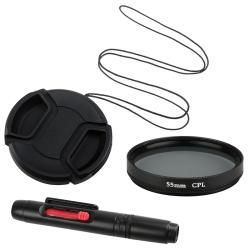 Polarizing Lens Filter/ Lens Cap/ Lens Cleaning Pen for 55 mm Cameras Eforcity Lenses & Flashes