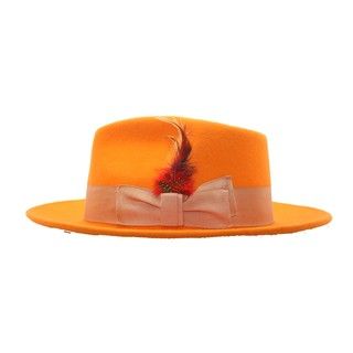 Ferrecci Men's Orange Wool Fedora Hat Ferrecci Men's Hats