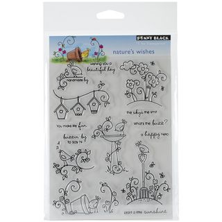 Penny Black Clear Stamps 5"X6.5" Sheet Nature's Wishes Penny Black Clear & Cling Stamps