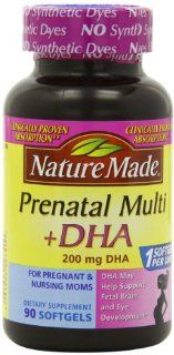 Nature Made PrenatalMulti + DHA 200 Mg  Softgels, Value Size, 60 + 30 Liquid softgels Health & Personal Care
