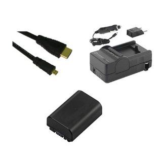 Sony PJ780VE Camcorder Accessory Kit includes SDNPFV50NEW Battery, SDM 109 Charger, HDMI6FMC AV & HDMI Cable  Camera & Photo