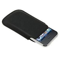Leather Pouch/ Yellow Ribbon Headset Dust Cap for Apple iPhone 4/ 4S BasAcc Cases & Holders