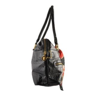 Women's Vecceli Italy AS 149 Black Crocodile Compressed Leather Vecceli Italy Leather Bags