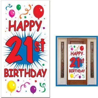 21st Birthday Door Cover Party Accessory (1 count) (1/Pkg) Kitchen & Dining