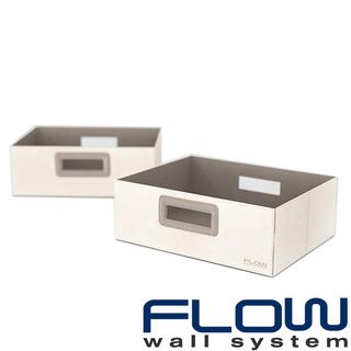 Flow Wall Decor Wide Collapsible Cream Storage Bins (Set of 2) Flow Wall Systems Decorative Organizers