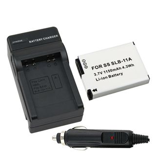 2 piece Battery/ Charger Set for Samsung SLB 11A/ TL240/ TL320/ WB100 BasAcc Cell Phone Batteries