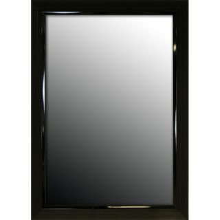 30x42 Glossy Black Stepped Petite Mirror Mirrors