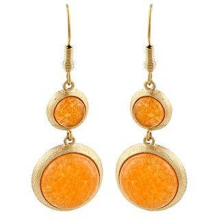 Rivka Friedman Gold Overlay Orange Quartzite Dangle Earrings Rivka Friedman Gemstone Earrings