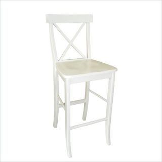 International Concepts X back 30" Stool in Linen White   S31 6133