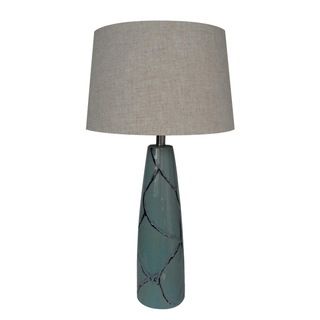 Integrity 31 inch Blue Reactive Ceramic Table Lamp Table Lamps