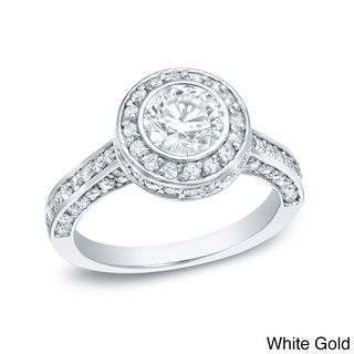 Auriya 14k Gold Certified 1 3/4ct TDW Bezel Set Diamond Engagement Ring (H I, SI1 SI2) Auriya Engagement Rings